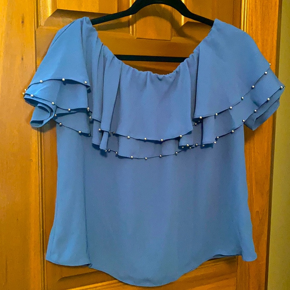 Jennifer Lopez Off Shoulder Ruffle Top Blouse